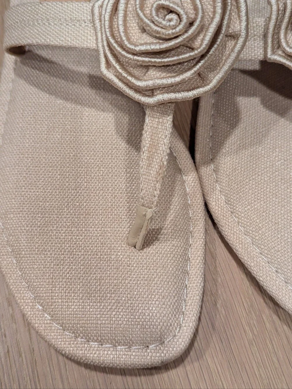 Dolce Vita Cream Floral Toe-Post Sandals